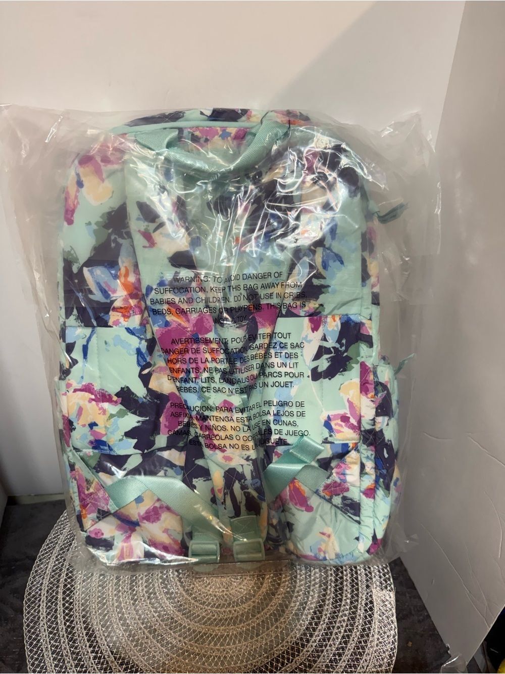 Vera Bradley Essential Large Laptop Backpack in Ultralight Floating Blossoms NWT - Picture 6 of 6